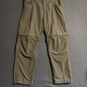 KUHL Liberator Convertible Stealth Zip Off Pants Khaki Mens 36x30 Outdoor Hiking